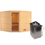 KARIBU Sauna Leona mit integrierter Steuerung, für 4 Personen - beige