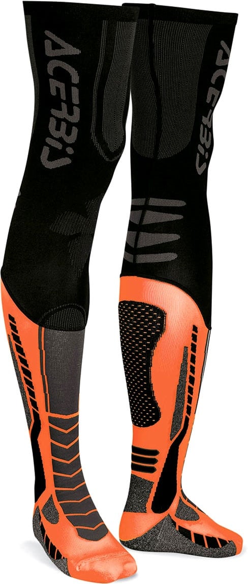 Acerbis X-Leg Pro, chaussettes - Noir/Orange - S/M