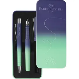Faber-Castell - Schreibset Poly Pen Buzzing Blue, 2-teilig