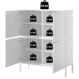 Selsey Highboard 100 x 122 cm Ziegelrot / Schwarz