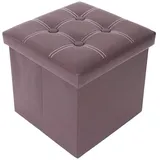 Mobili Rebecca Sitzwürfel mit Stauraum Kunstleder 30 x 30 x 30 cm Braun
