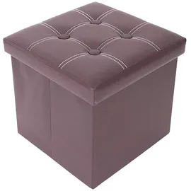 Mobili Rebecca Sitzwürfel mit Stauraum Kunstleder 30 x 30 x 30 cm Braun