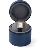 Papten PU Leder Uhrengehäuse Uhrenbox Organizer für Herren, Reisebox, tragbar, Uhrenbox, runde Uhrenbox, tragbares Uhrenrollen Vitrine (Blau)