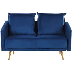 Sofa MAURA Samtstoff Marineblau 2-Sitzer