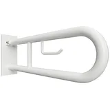 Brillantbad BELP Stützklappgriff U-Form mit Toilettenpapierhalter weiß