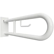 Brillantbad BELP Stützklappgriff U-Form mit Toilettenpapierhalter weiß