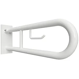 Brillantbad BELP Stützklappgriff U-Form mit Toilettenpapierhalter weiß