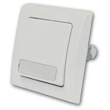 ChiliTec DELPHI Taster Klingeltaster Unterputz 0-250V~/ 10A mit Namensschild, 230 V, 10 A, Weiß