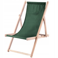 KADAX Liegestuhl, Strandstuhl aus Holz, Sonnenliege bis 120kg, Dunkelgrün