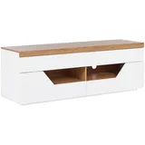 Beliani Cheval TV-Lowboard 140 x 50 x 40 cm Weiß/Braun Holzwerkstoff