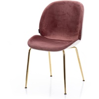 Adda Home Stuhl, Metall Samt, Rosa/Beige, Mediano