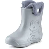 Ladeheid Eva Kinder Jungen Mädchen Gummistiefel Regenschuhe gefüttert Regenstiefel Gummischuhe LA-CA-04 (Grau, 28/29 EU) - Grau-1 -