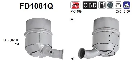 AS Ruß-/Partikelfilter, Abgasanlage Abganlage fd1081q für Peugeot Fiat TOYOTA