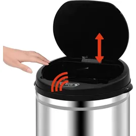 vidaXL Automatischer Sensor-Mülleimer 40 l Silber