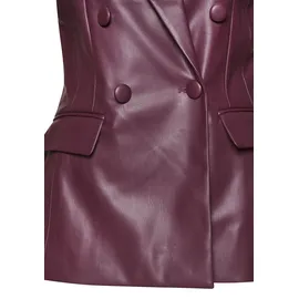 LASCANA Lederimitat-Blazer LASCANA, Damen, Gr. 46, rot (bordeaux), Web, Obermaterial: 100% Polyester. Beschichtung: 100% Polyurethan. Futter: 100% Polyester, unifarben, tailliert Po-bedeckend, Blazer, mit Reverskragen, taillierter Damenblazer, Business-Look