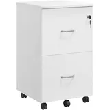 VASAGLE Doppel-Schubladenschrank Aktenschrank 46 x 40 x 60 cm Weiß