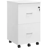 VASAGLE Doppel-Schubladenschrank Aktenschrank 46 x 40 x 60 cm Weiß