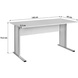 MÖBELPARTNER Schreibtisch Serie 4000 Lichtgrau