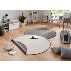 Teppich NORTHRUGS "Miami Wendeteppich" Gr. 9, grau, H:5mm Ø:140cm, Kunstfaser, Teppiche, In-& Outdoor, Wetterfest, Balkon, Garten, Wohnzimmer, Wasserfest