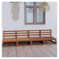 vidaXL Loungesofa Outdoor-Sofa 4-Sitzer Honigbraun Massivholz Kiefer, 1 Teile braun