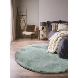 benuta nest - Kunstfell-Teppich Dave Mint ø 120 cm