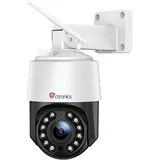 ctronics 4K 8MP 5X Optischer Zoom Überwachungskamera Aussen WLAN 2,4/5GHz, PTZ WiFi IP Kamera Outdoor Personen/Fahrzeug/Tiererkennung Auto Verfolgung 50M Farbnachtsicht 2-Wege Audio Metall/Cloud