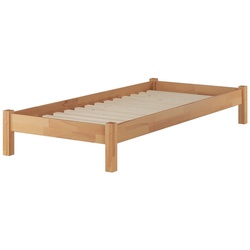 ERST-HOLZ Bett Jugendbett massive Buche 100×200 mit Rost, Buchefarblos lackiert