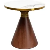 Kare DESIGN Beistelltisch Cono 87808 Steinzeug Weiß 50 cm