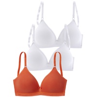 PETITE FLEUR Bralette-BH Damen 2xweiß+1xmanderine Gr.90A