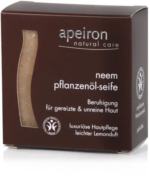 Apeiron Pflanzenöl-Seife Neem (gereizte & unreine Haut)