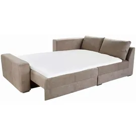 luma-home Eckcouch Mikrofaser 3-Sitzer Hellbraun