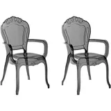 Beliani Esszimmerstuhl, Schwarz, Kunststoff, 1-Sitzer, 52x98x53 cm, Esszimmer, Stühle, Esszimmerstühle, Armlehnenstühle