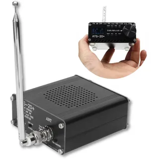 Vollband Funkempfänger, FM AM (MW SW) SSB Frequenz Funkempfänger Scanner mit Lautsprecher und Antenne,Aluminiumlegierung, Eingebauter 600 MAh Akku, für Zuhause Im Freien