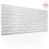 IKHEMalarka 3D Wandpaneel Betonoptik Marmor Ziegel aus Polystyrol Styropor XPS, BxL: 50,00x100,00 cm, 0,50 qm, (1 Stück, 0,5m) Deckenpaneelen - 3mm dick - 100x50cm weiß