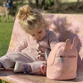 Childhome CHILDHOME, Kinderrucksack Baby, Schule, Vorschule, Kinderkrippe, Zwei Fächer, Lunchbag/Flaschen geeignet, Abnehmbare Sicherheitsschnalle, Wasserabweisend, My First Bag, Rosa - Rosa