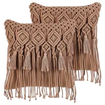Beliani BAMIAN Dekokissen 45 x 45 cm Braun