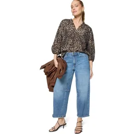 Zero Schlupfbluse mit Leoprint Beige 44
