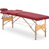 Physa Massageliege klappbar Massagebank Massagetisch Holzrahmen 227 kg Rot Massageliege klappbare Massageliege