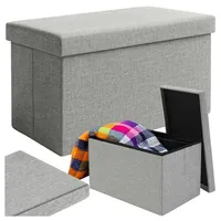 ruhhy Sitzwürfel Faltbare Sitztruhe 60 x 30 x 30 cm Grau