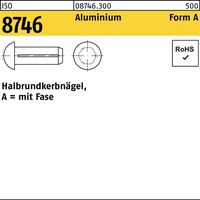Industrial Quality Supplies ISO 8746 Halbrundkerbnägel, mit Fase Leichtmetall