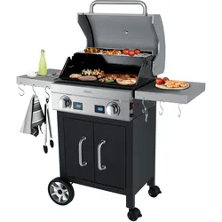 Steba Deluxe Grillcenter VG 7000 Devil's Choice bis 300 °C und 2 großen Stahlgussplatten, individuell regelbare Heizsysteme