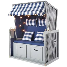 My Flair Strandkorb, 2-Sitzer, inkl. LED-Beleuchtung, grau