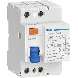 Chint 782013 NL210 1PN 63A 30mA B 10kA FI-Schutzschalter B/10 kA 1polig 63A 0.03A 240V