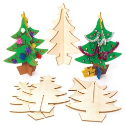 3D Weihnachtsbaum aus Holz  (pro Set 5) Bastelaktivitäten zu Weihnachten