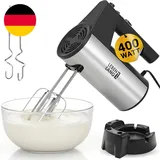LEBENLANG 400W Handmixer Handrührgerät - 5 Stufen & Turbo Inkl. Standhalterung I