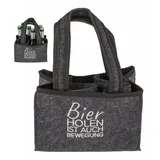 CBK-MS Herrenhandtasche - Bier holen ist auch Bewegung - Flaschentasche Männerhandtasche Flaschenträger für 6 Bier Flaschen Dosen
