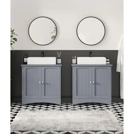 VASAGLE Waschbeckenunterschrank 2 Türen 30 x 60 x 60 cm Grau