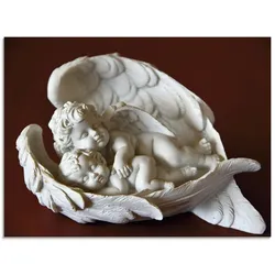 Glasbild ARTLAND "Engel Figuren", weiß (farbe bild(er): weiß), B:60cm H:45cm, Bilder, in verschiedenen Größen
