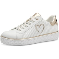 Marco Tozzi by Guido Maria Kretschmer Sneaker flach mit dicker Sohle Bequem, Weiß (White comb), 38 EU