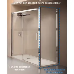 Novellini Kuadra 2.0 T2 Seitenwand für Schiebetür, 1Schiebeteil + 1 Festteil in Flucht